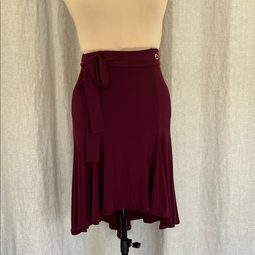 Elegant Burgundy Women's Latin Skirt